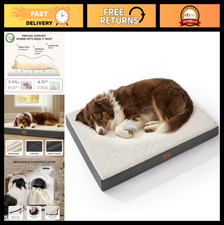 Large Dog Bed - Comfy Flat Pet Bed with Removable Washable Cover, Orthopedic Foa