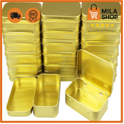 Metalldosen rechteckig 20 Stueck Scharnierdosen 95x62 mm Aufbewahrung Box Set