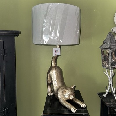 New NOVOGRATZ HOME Gold Cat Table Lamp 27  NWT TikTok Viral Decor