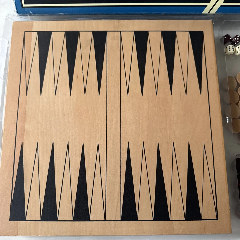 Vintage Backgammon Wooden Board & Pieces 1995 Lagoon Traditional Games lovely  - Image 2 of 4