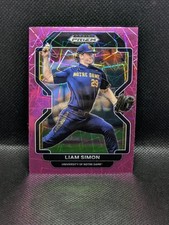 2022 Panini Prizm Draft Picks Neon Pink Velocity Prizm Liam Simon #PDP166 Giants