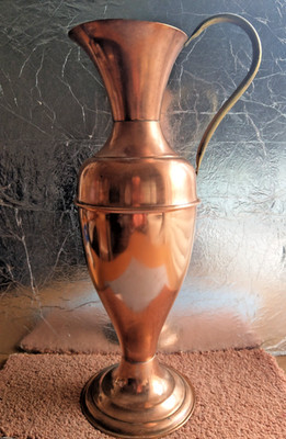 Vintage KUPFER & MESSING Wasserkrug Vase.