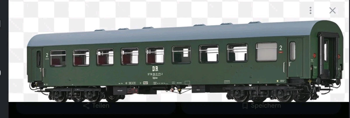BRAWA 51323 H0 Reko Personenwagen Bghwe Grün Graues Dach DR Ep.IV Neuware
