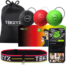TEKXYZ  Reflex Ball with Counter App  27.5 inches height , Green/Red/Black
