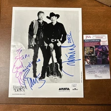 Brooks & Dunn Signed Autographed Photo 8x10 JSA COA w/Backstage Guest Badge