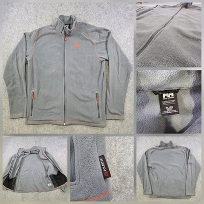 Helly Hansen Polartec Jacket Mens XL Gray Fleece Full Zip Lightweight Hiking