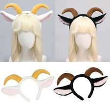 Furry Sheep Ears Headband For Carnival Christmas Party Costume Accessory
