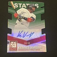 2015 Panini Elite - Signatures Kennys Vargas #32 Status Green Die-Cut /49 (AU)