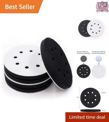 5 Pack 5 Inch Soft Density Interface Pads 8 Holes Hook Loop Buffer Set of 5