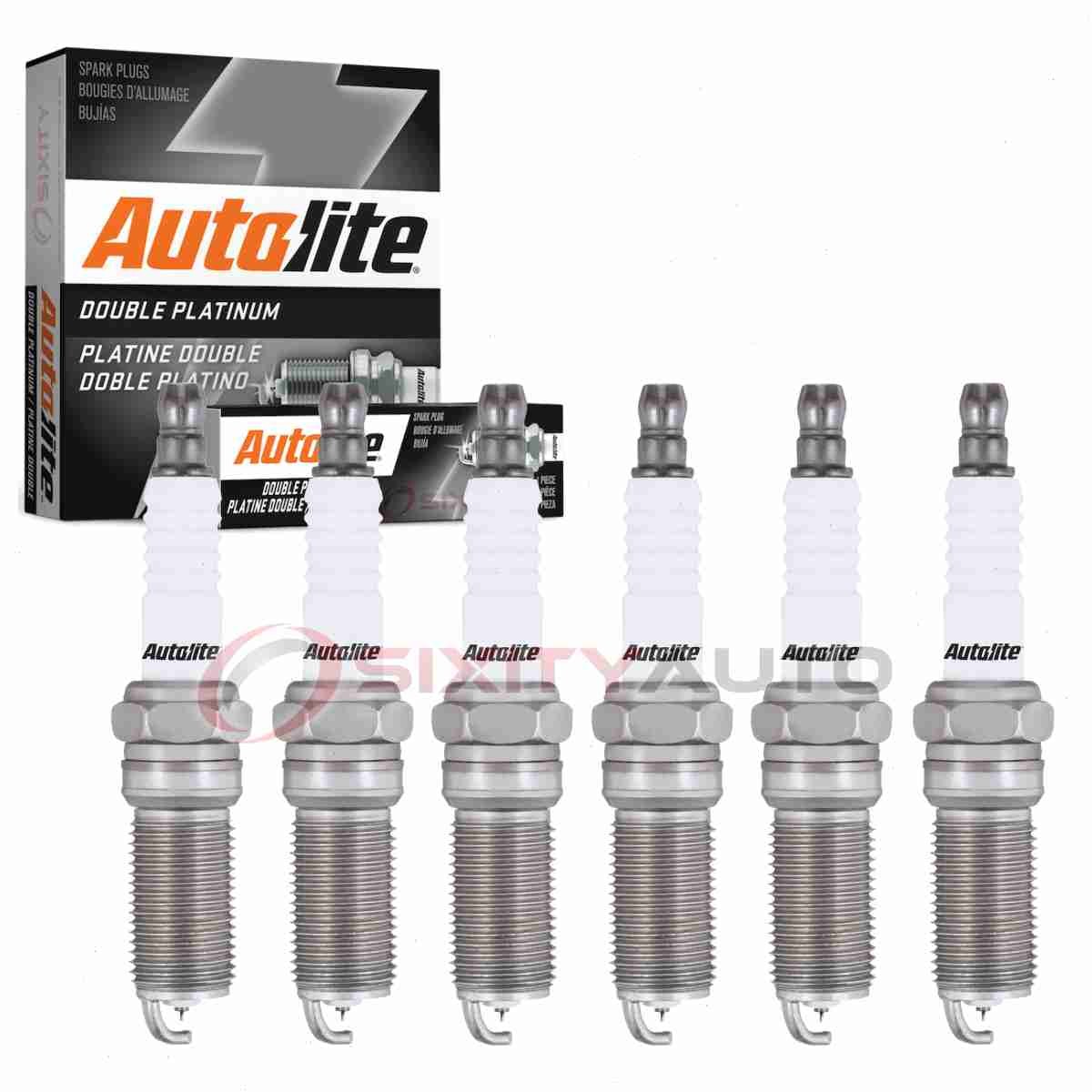 6 pc Autolite Double Platinum Spark Plugs for 2013-2019 Ford Police yv