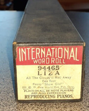 Vintage International Player Piano Music Word Roll Liza Clouds Roll Away 94465
