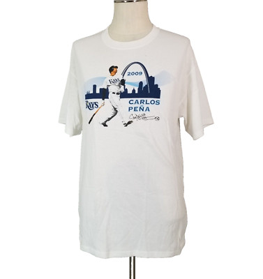 Tampa Bay Rays Carlos Pena shirt men's XL extra large white NEW stadium promo