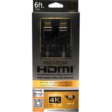 UltraPro Premium Certified HDMI A/V Cable, Hi-Def A/V Multimedia Interface, 6ft