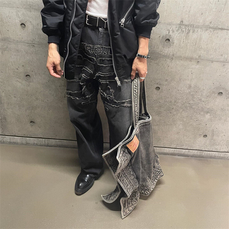 Patch Embroidery Y Project Denim Jeans Wash High-mid Waist