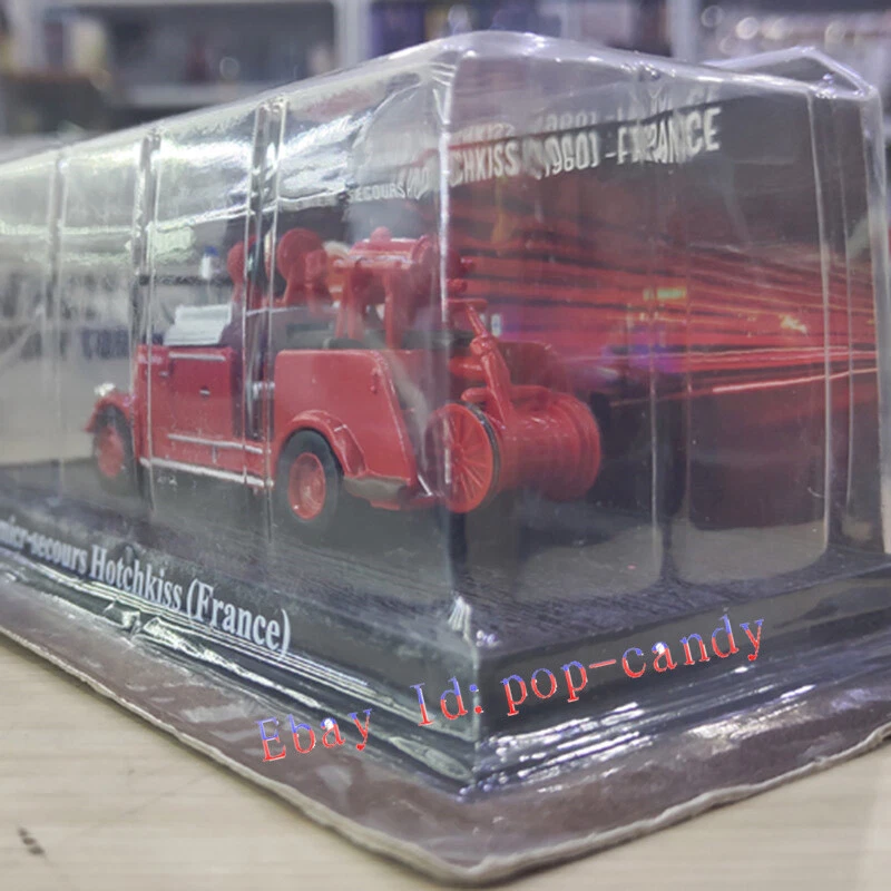 Red Base 1/64 1960 Premier-secours Hotchkiss France Alloy FireTruck Model Toy - Image 2 of 4