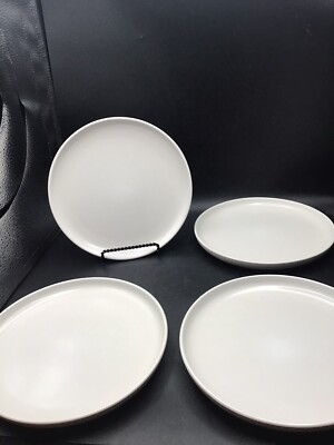 Set of West Elm White Stoneware Salad Plates
