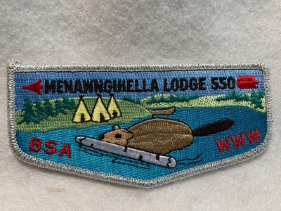 (rt7) Boy Scouts - Menawngihella Lodge 550  WWW flap - silver trim