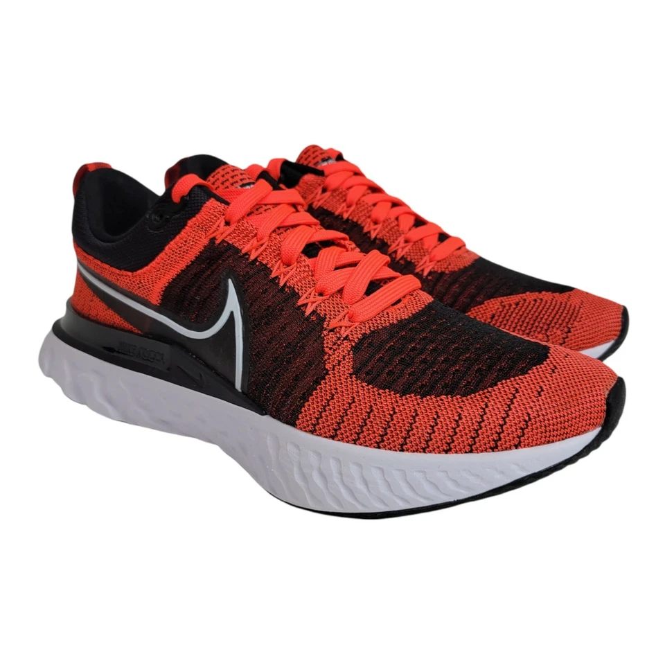 Nike Mens 8.5 React Infinity Run Flyknit 2 Bright Crimson Black Shoes CT2357-600 - Image 2 of 4