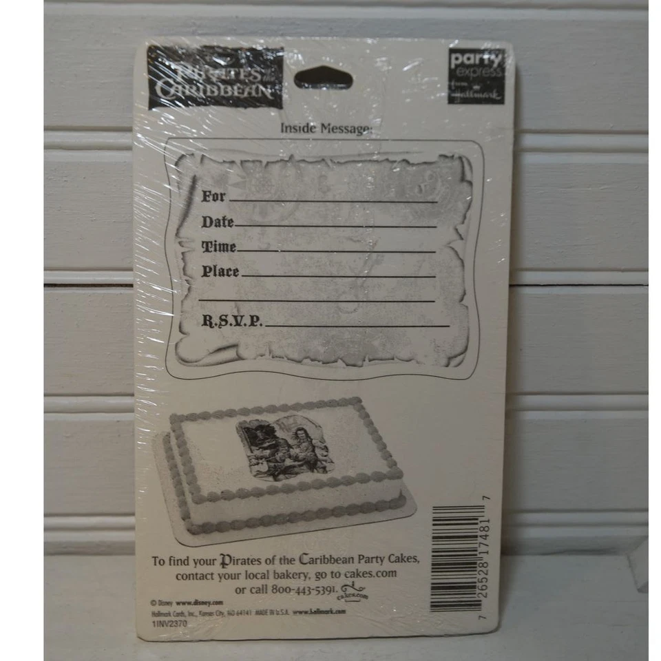 Sobres Disney de Piratas del Caribe invitaciones de fiesta de cumpleaños sello Foto 4 de 4