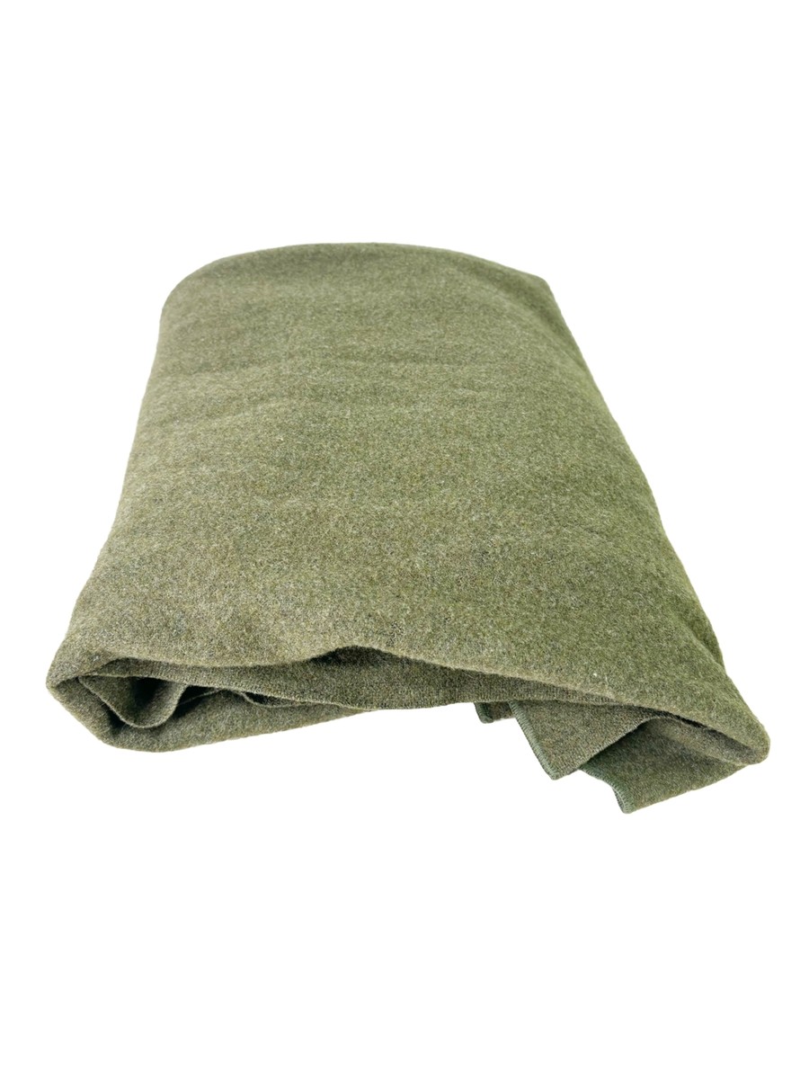 VTG Army Green US Wool Blanket 66x84 Drab-No Holes Or Flaws