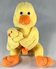 Russ Berrie Applause Plush Duck W/ Duckling 13" Easter Baby Shower Vintage EUVC