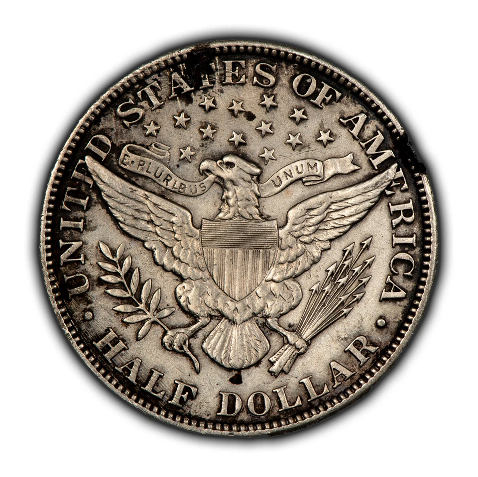 1908 50c Barber Silver Half Dollar - UNC Dets - SKU-H3019 - Image 2 of 4