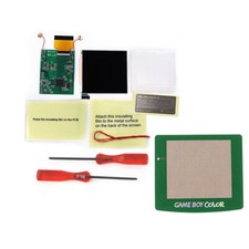 Green Glowing Lens Q5 OSD Menu IPS Backlight LCD Mod Kit W/Pre-cut Shell For GBC