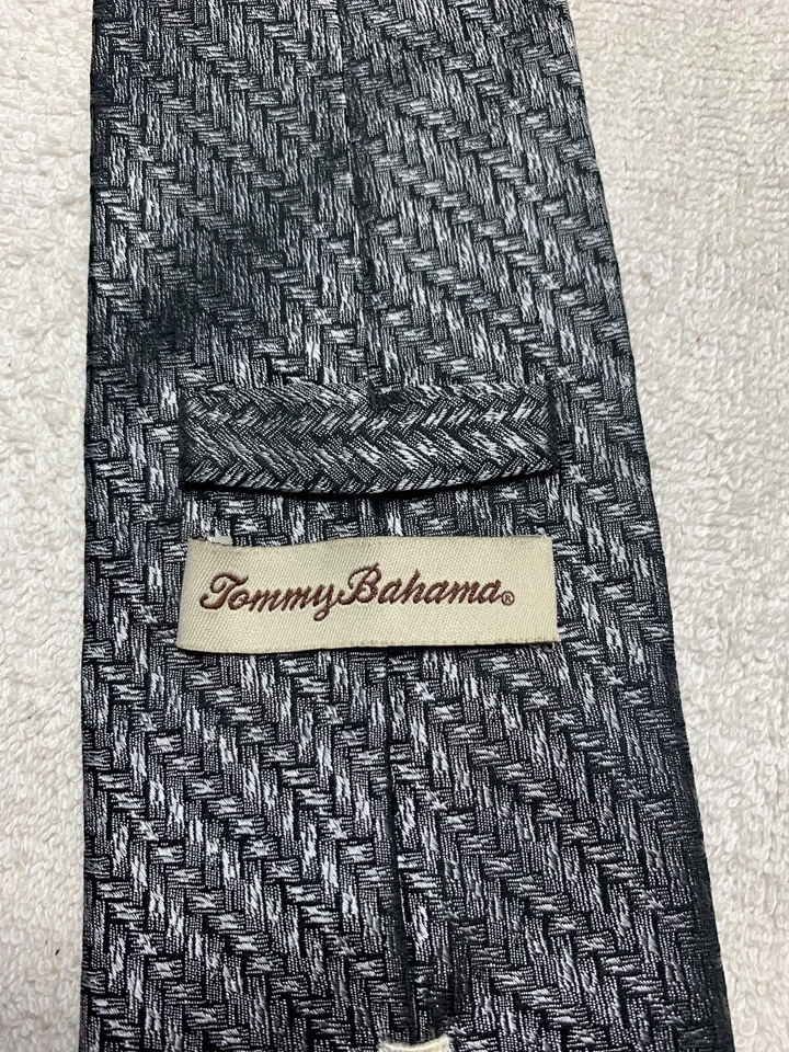 CORBATA TOMMY BAHAMA PARA HOMBRE AZUL MARINO NEGRO MARRÓN BLANCO ROTO 3,75 X 61 Foto 4 de 4