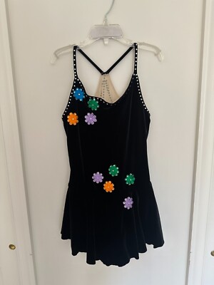 Ice Fairy Girls Figure Skating Dress, black velvet (Girls 12) | eBay