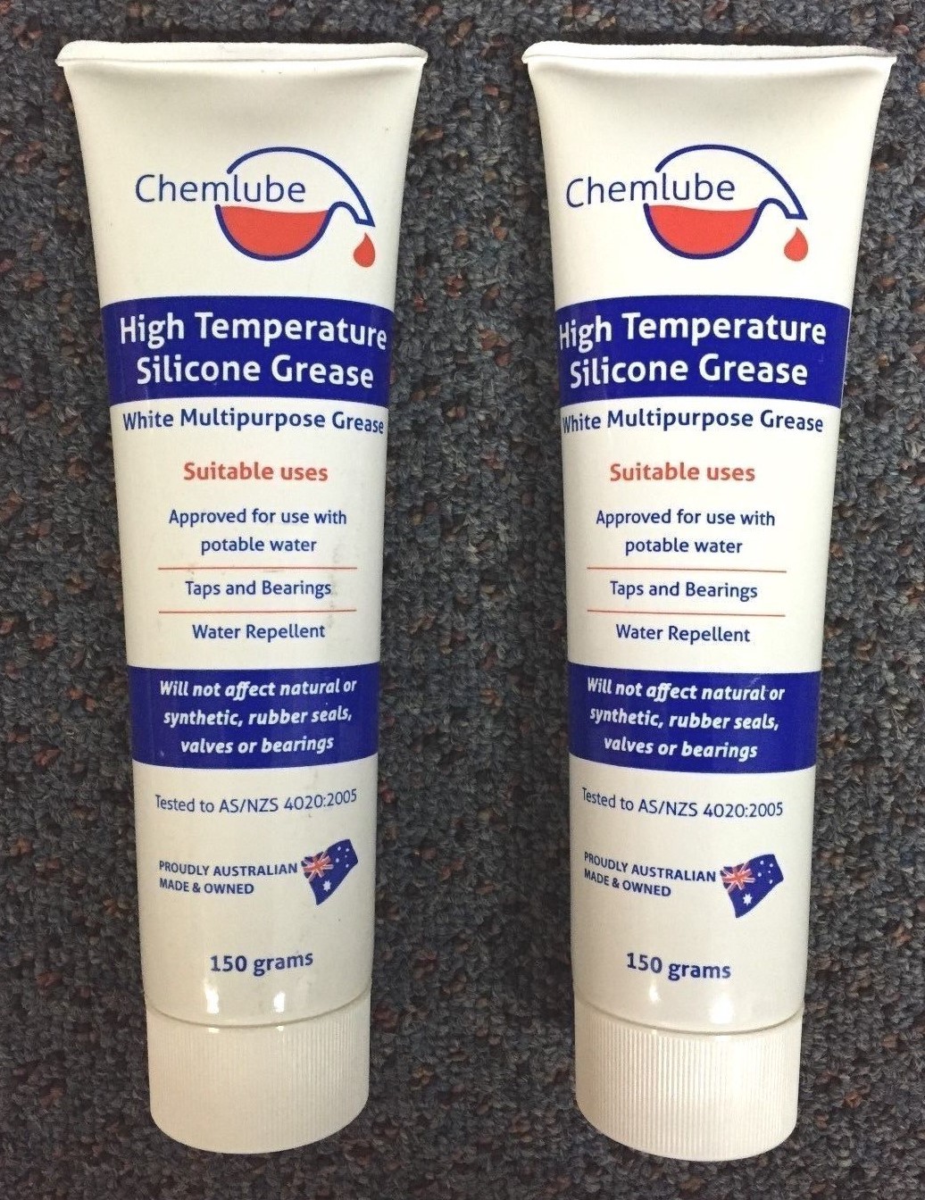 2 X Chemlube High Temp Silicone Grease / Lubricant 150g Food Grade O
