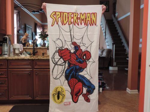 Spider-man White Beach Towel 59x27 100% Cotton 2004