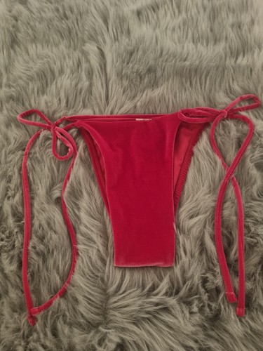 Womens Bershka Fuchsia Pink Velvet Bikiny Bottoms M New