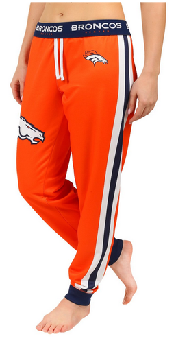KLEW NFL Women's Denver Broncos Cuffed Jogger Pants, Orange - Picture 2 of 6