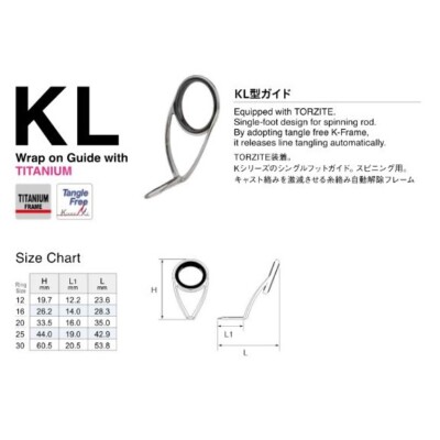 ロッド TKG Fuji T-kltg Size 30 Rod Guide Torzite Titanium K Frame X 1