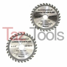 2pc 4-3/8" Saw Blade 30T Carbide Tipped Wood Cutting Circular saw 3/4-5/8 Arbor