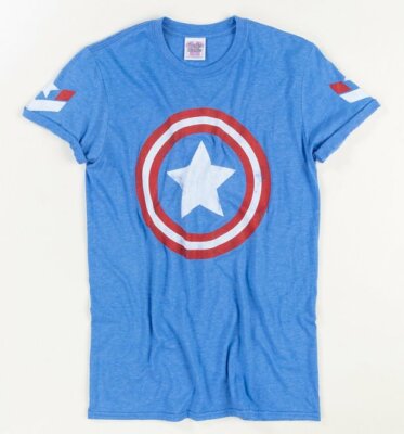 Marvel truffle shuffle Captain America Shield Blue T-Shirt 