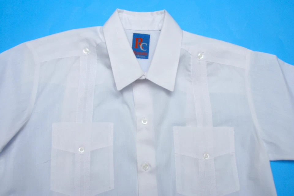 Renato Boys Guayabera Shirt Four Pocket Short Sleeve White Shirt sz 10/12 - Image 2 of 3
