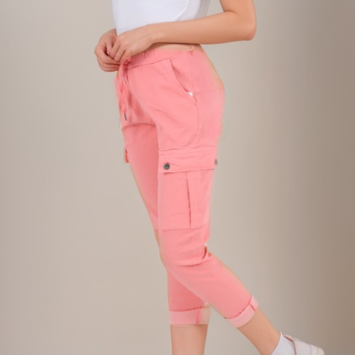 WOMENS CARGO PANTS LADIES TROUSERS SUPER STRETCHY BUTTON POCKET JEANS PLUS SIZE - Picture 5 of 53