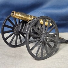 Vintage Souvenir Miniature 4" Cannon / Articulating Barrel And Rolling Wheels