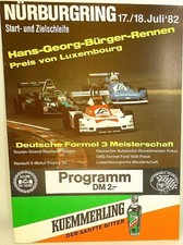 17. / 18. Juli 82 Hans Georg Bürger Formel 3 Nürburgring PROGRAMMHEFT VIII06 å