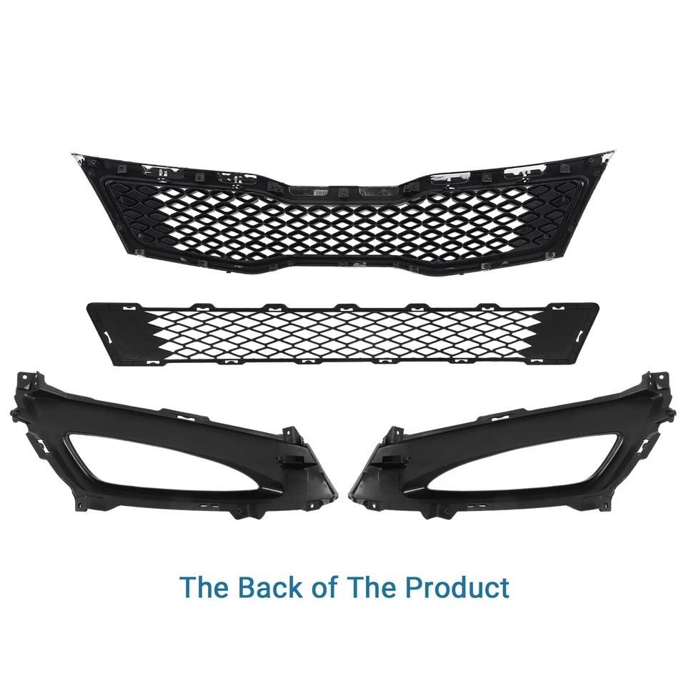 For 2011 2013 Kia Optima LX EX Front Upper Lower Grille w/ Fog Light Bezels 4pcs Foto 3 de 4