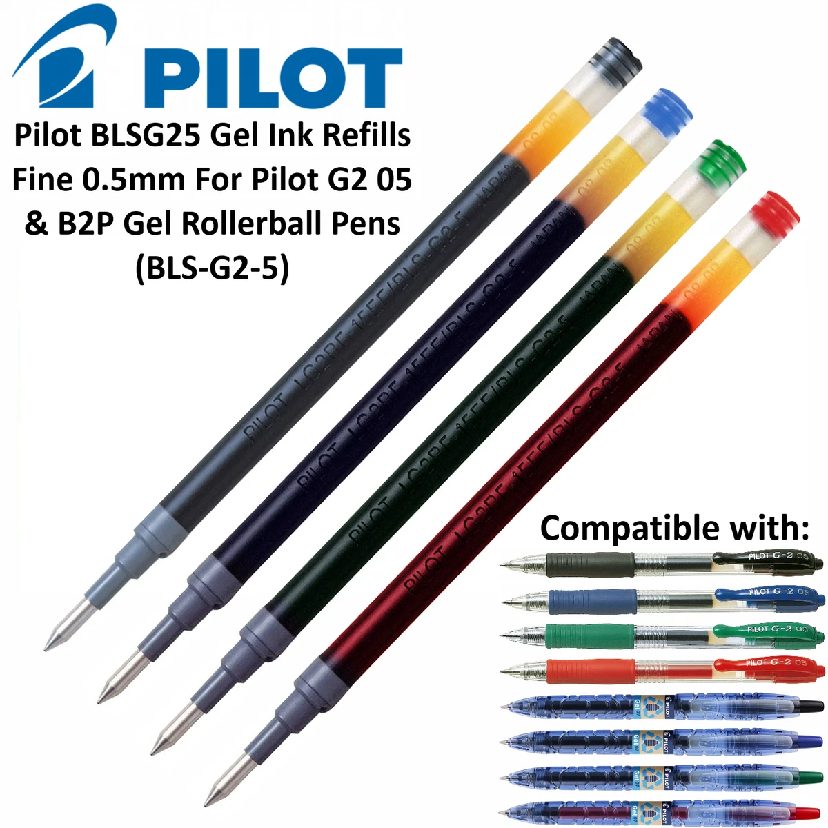 Pilot BLSG25 Gel Ink Rollerball Pen Refills BLS G2 5 For G205 B2P Gel