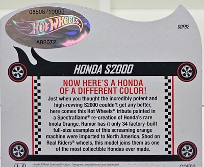 Hot Wheels 2019 - RLC Red Line Club Exclusive - Honda S2000 | eBay