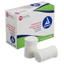 Dynarex Self-Adhering Stretch Gauze Bandage Non-Sterile 2in x 4-1/10yds, 12/Bag