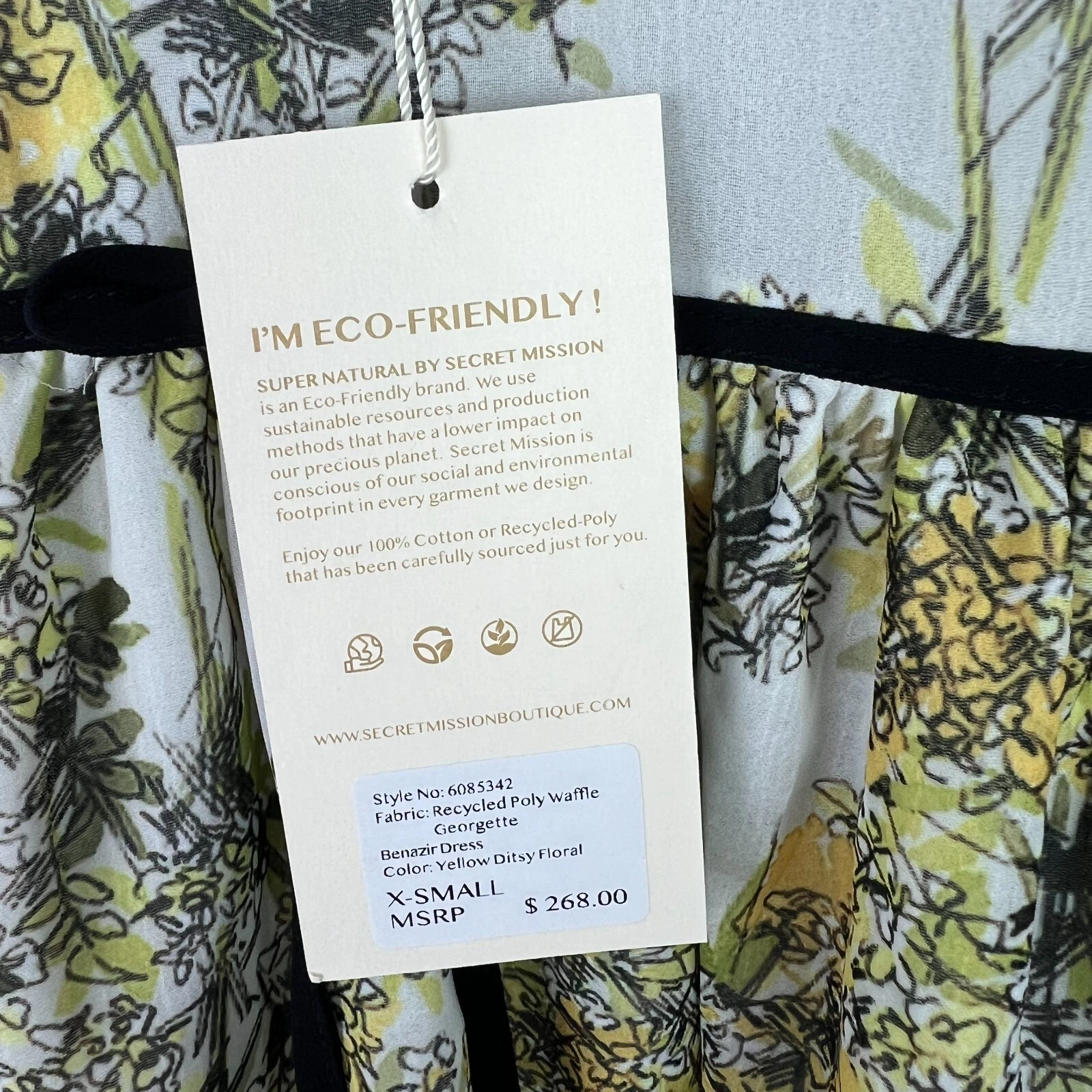 UNDERCOVER Mini abito floreale nuovo con etichette Secret Mission Super Natural Benazir taglia XS NUOVO