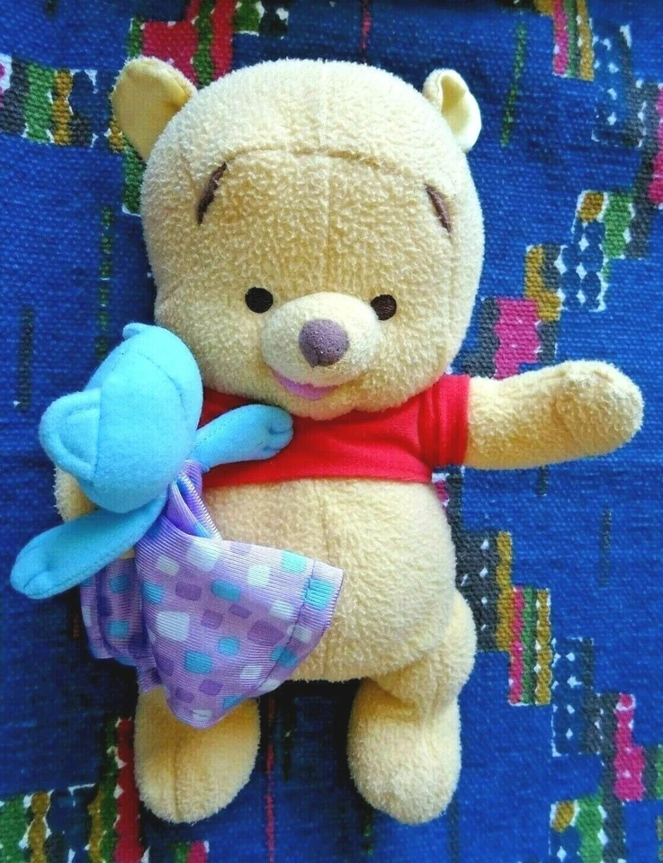IB/  DOUDOU PELUCHE DISNEY FISHER PRICE MATTEL 2004 WINNIE ET DOUDOU BLEU GRELOT - Photo 1/1
