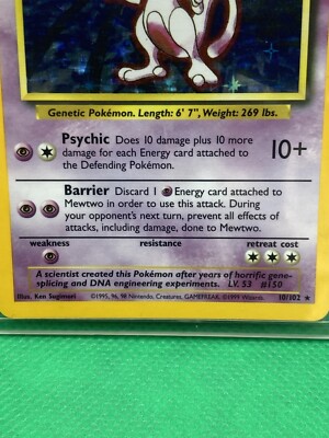 Original Mewtwo Pokmon Rare Holo Card | eBay Original Mewtwo Pokmon Rare Holo Card | eBay