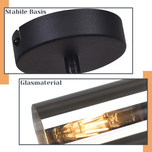 ZMH Pendelleuchte 1/3-flammig E27 Esszimmerlampe modern, schwarz Hängeleuchte - Bild 19 von 44