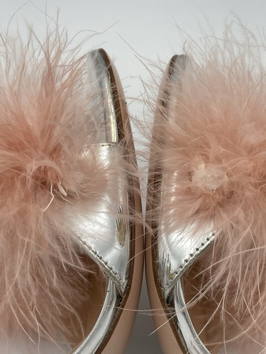 Gianvito Rossi silberfarbene Stiletto-Heels rosa Federbesatz offene Zehenpartie IT 39 US 9 780 $ - Bild 8 von 14