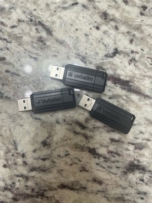 Verbatim 64GB Slider USB Flash Drive USB 2.0 Thumb Drive   Black (3 Pack)